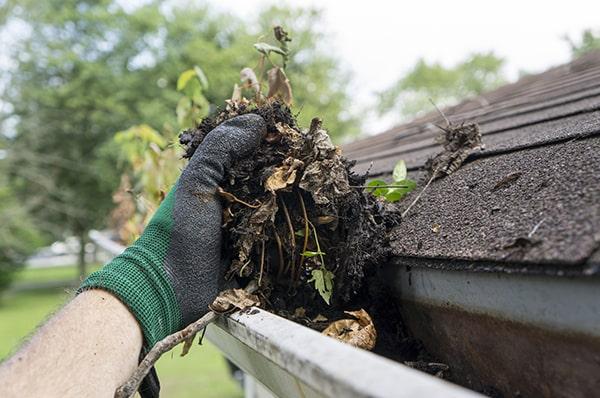 it is important to use a sturdy ladder, wear gloves, and be mindful of electrical wires while performing gutter cleaning